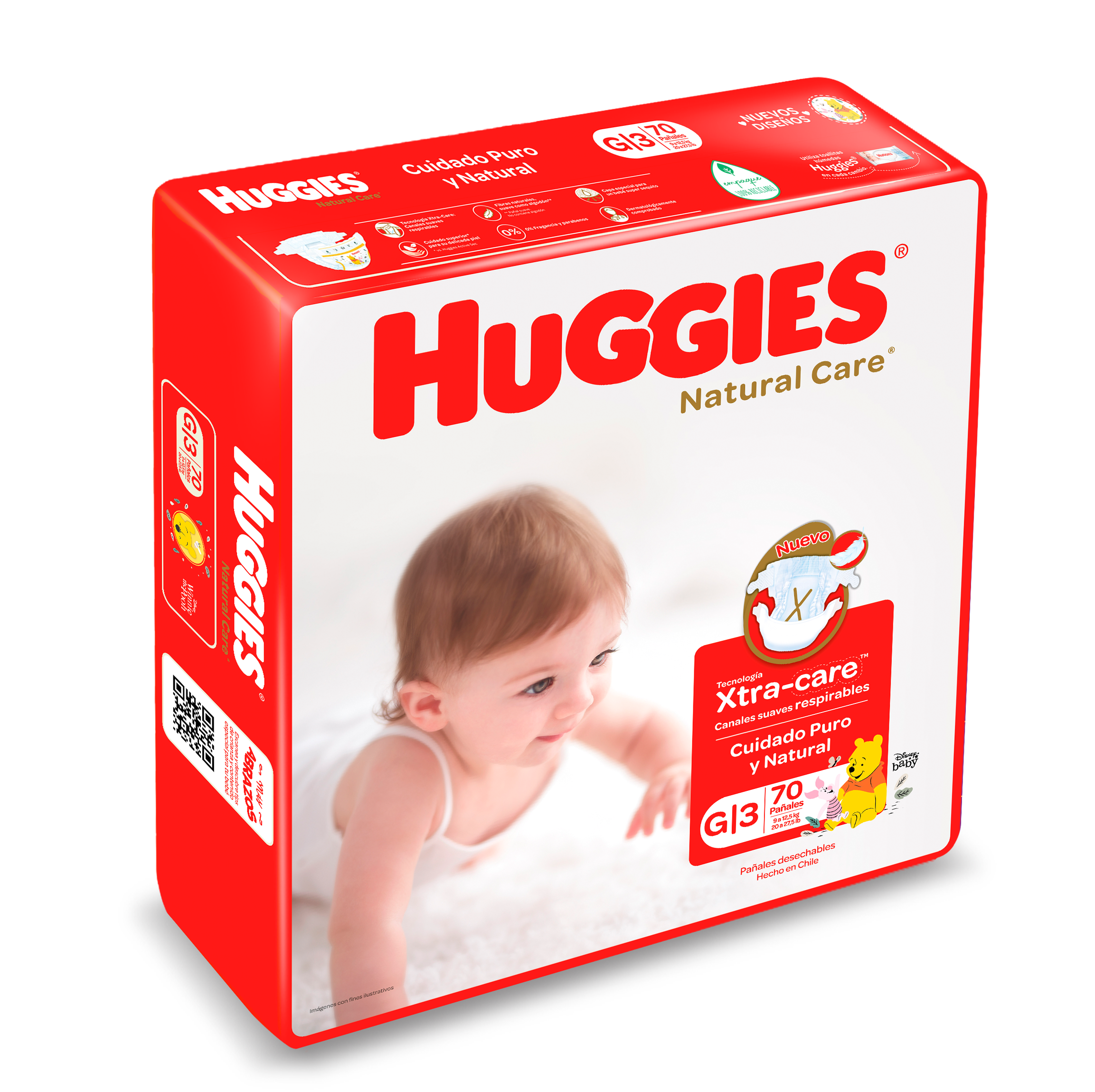 Pack3D_T4_Quincenal_G_x70 Huggies Natural Care M70 /G66 /XG52 /XXG52 ¡Pack Quincenal! - Imagen 3