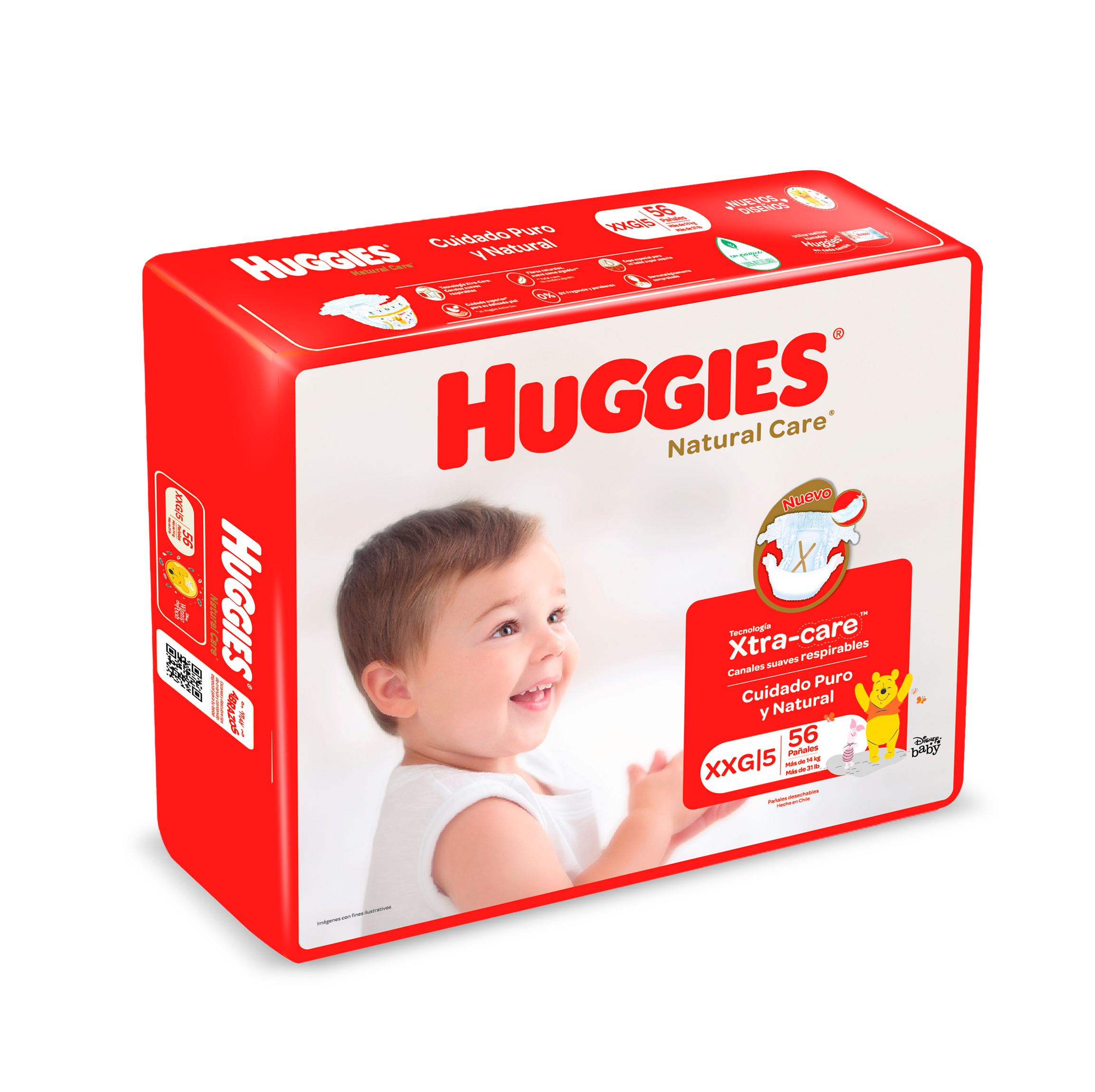 Pack3D_T4_Quincenal_XXG_x56 Huggies Natural Care M70 /G66 /XG52 /XXG52 ¡Pack Quincenal! - Imagen 6