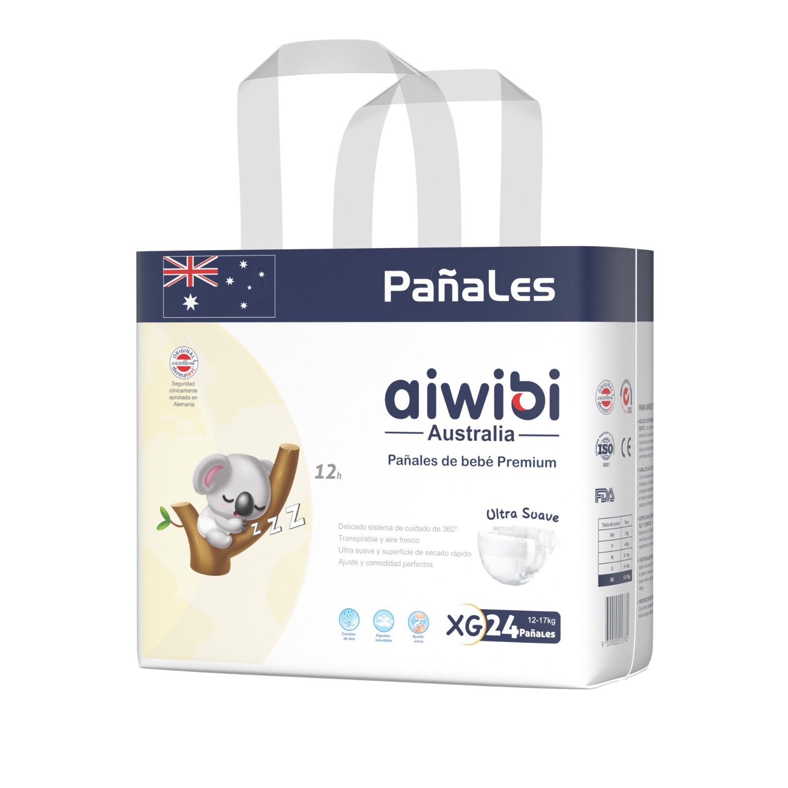 AIWIBI XG 24 AIWIBI PAÑALES PREMIUM TALLA XG 24u (12-17KG) - Imagen 1