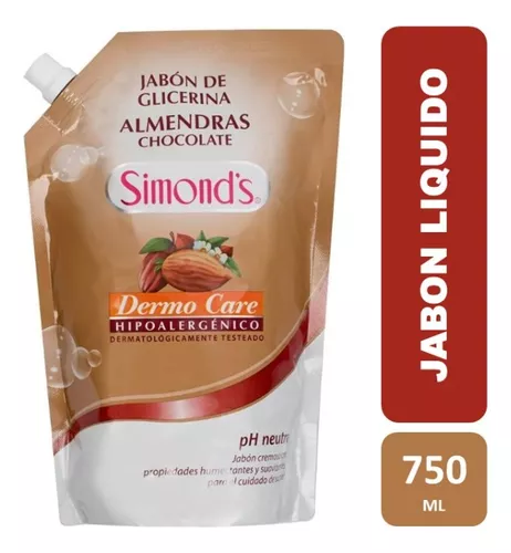 SIMONDS JABON LIQ DOYPACK DERMO ALMENDRAS CHOCOLATE 750 ML