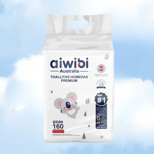 (Pack x 4) AIWIBI TOALLITAS HUMEDAS PREMIUM 99.91% WATER 40U