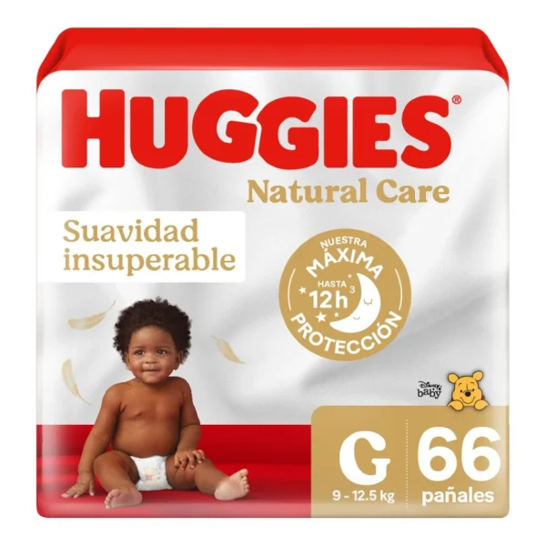 HUGGIES NATURAL CARE TALLA G 66u (9- 12,5KG)