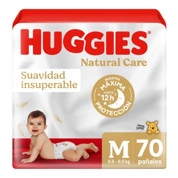 HUGGIES NATURAL CARE TALLA M 70u (5,5- 9,5Kg)
