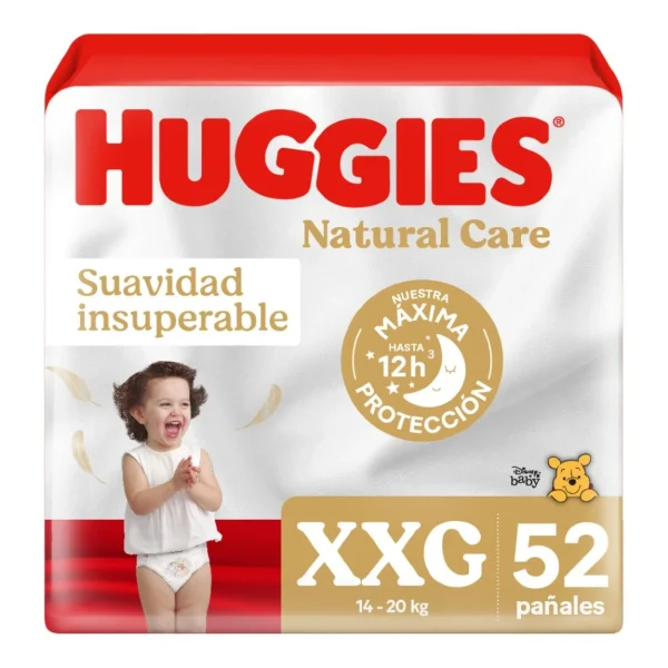 HUGGIES NATURAL CARE TALLA XXG 52u (14- 20KG)