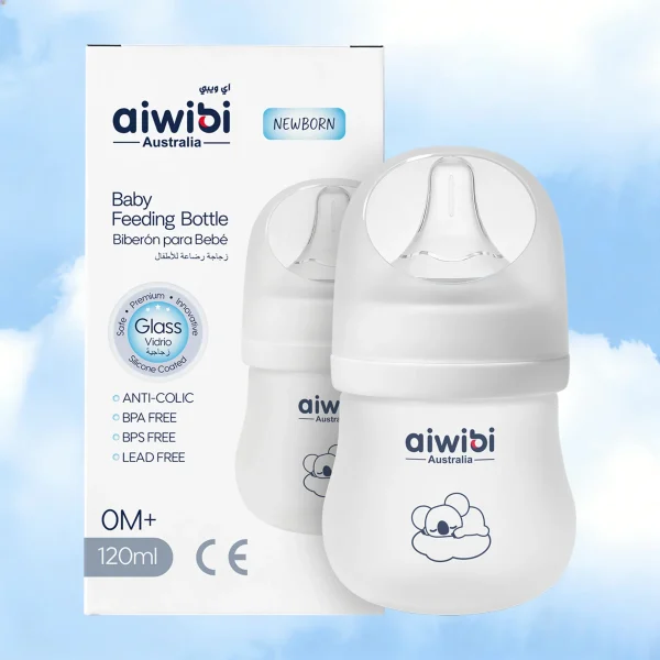 AIWIBI MAMADERA DE VIDRIO ANTICOLICOS 120ML