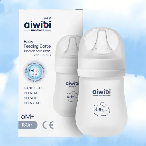 AIWIBI MAMADERA DE VIDRIO ANTICOLICOS 180ML